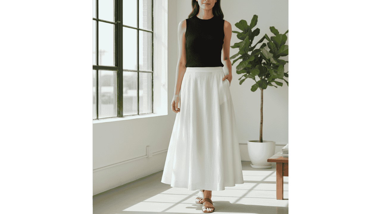 white skirt outfit ideas