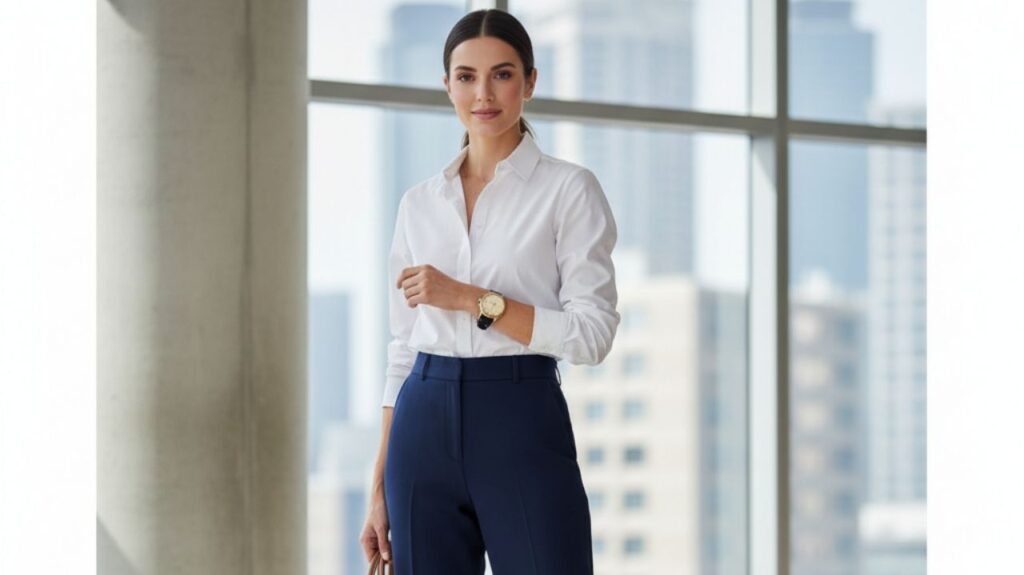 what to wear with navy pants