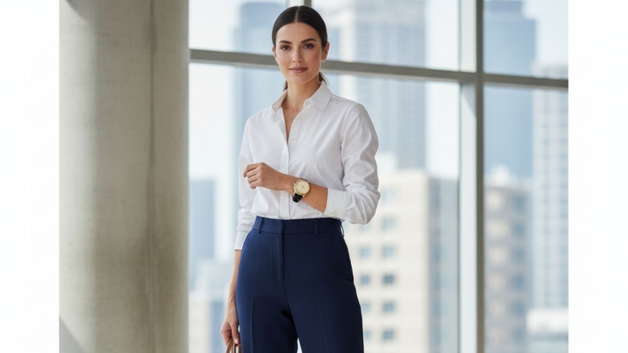 what to wear with navy pants