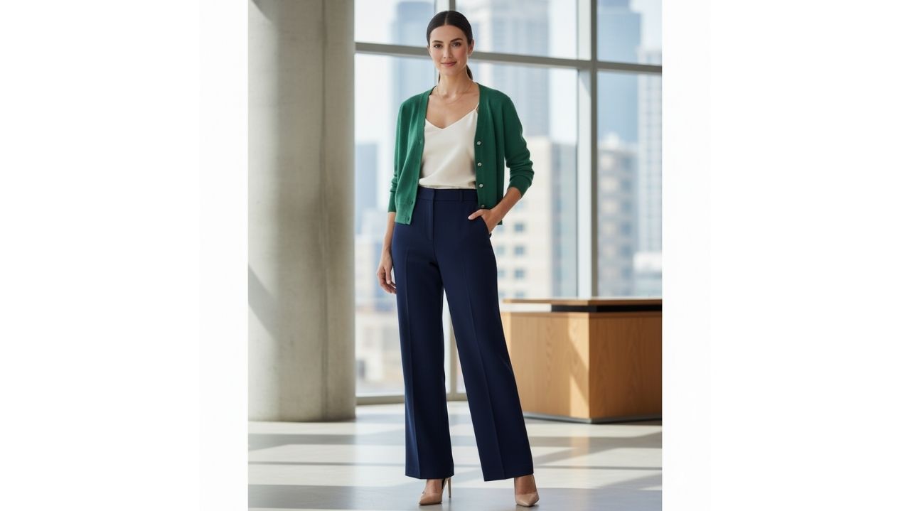 what to wear with navy pants