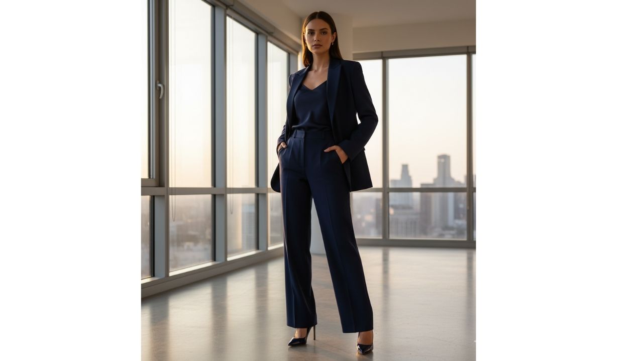 what to wear with navy pants