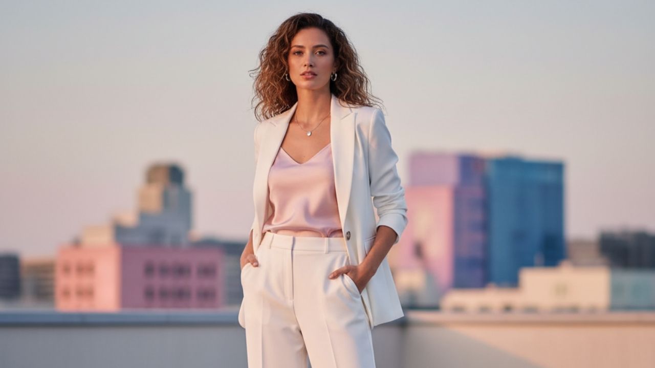 white blazer outfit