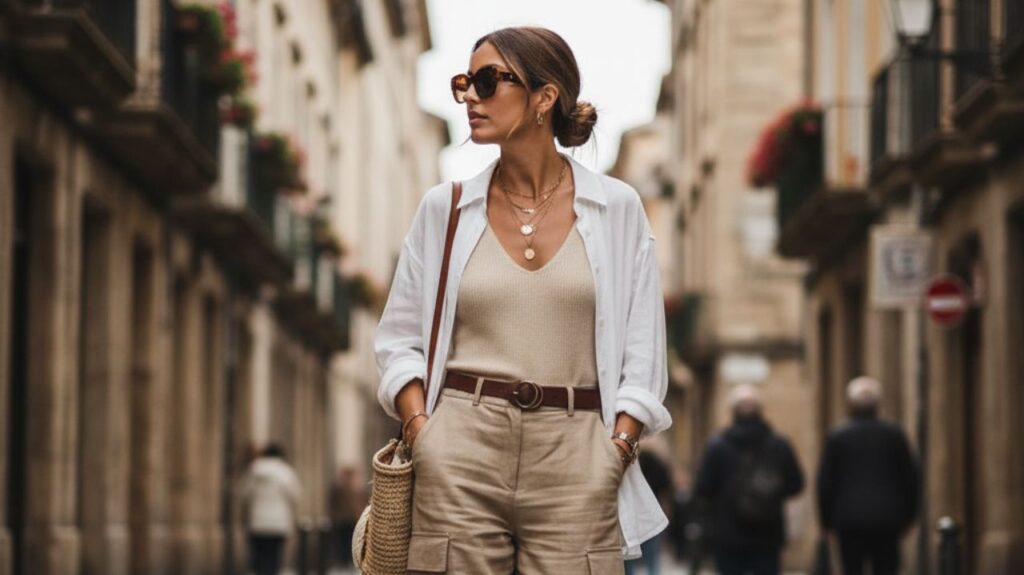 beige cargo pants outfit