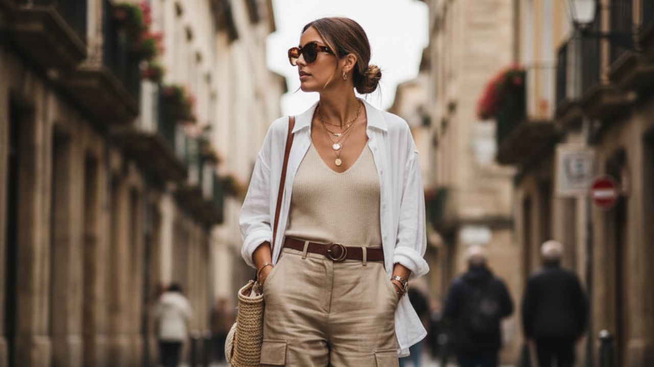 beige cargo pants outfit