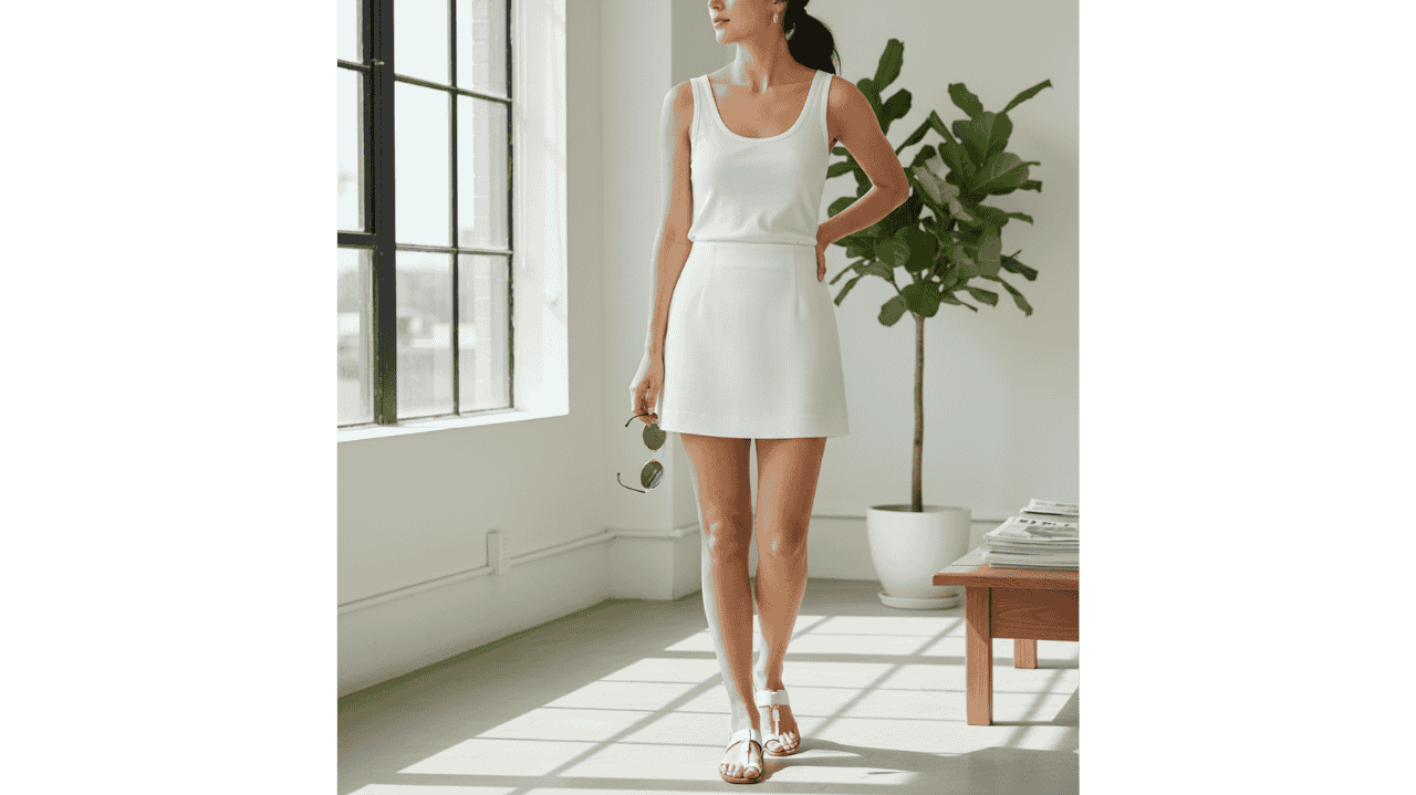 white skirt outfit ideas