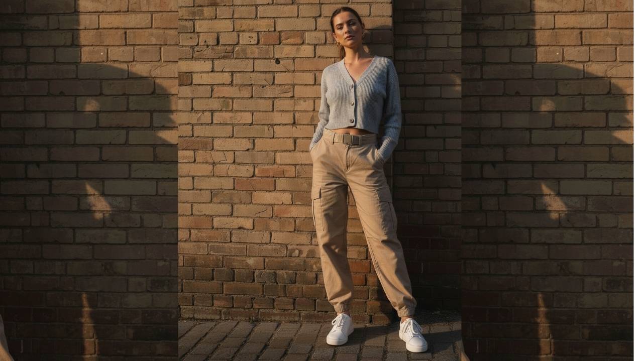 beige cargo pants outfit