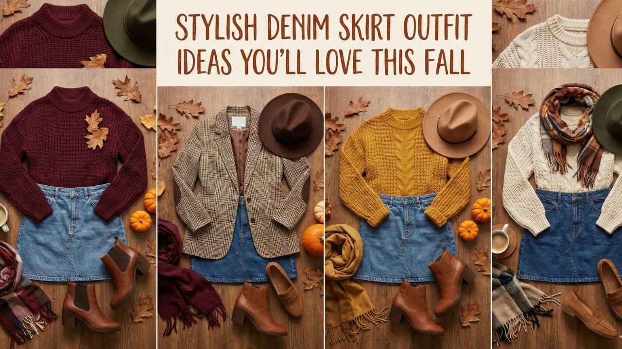 denim skirt outfit ideas
